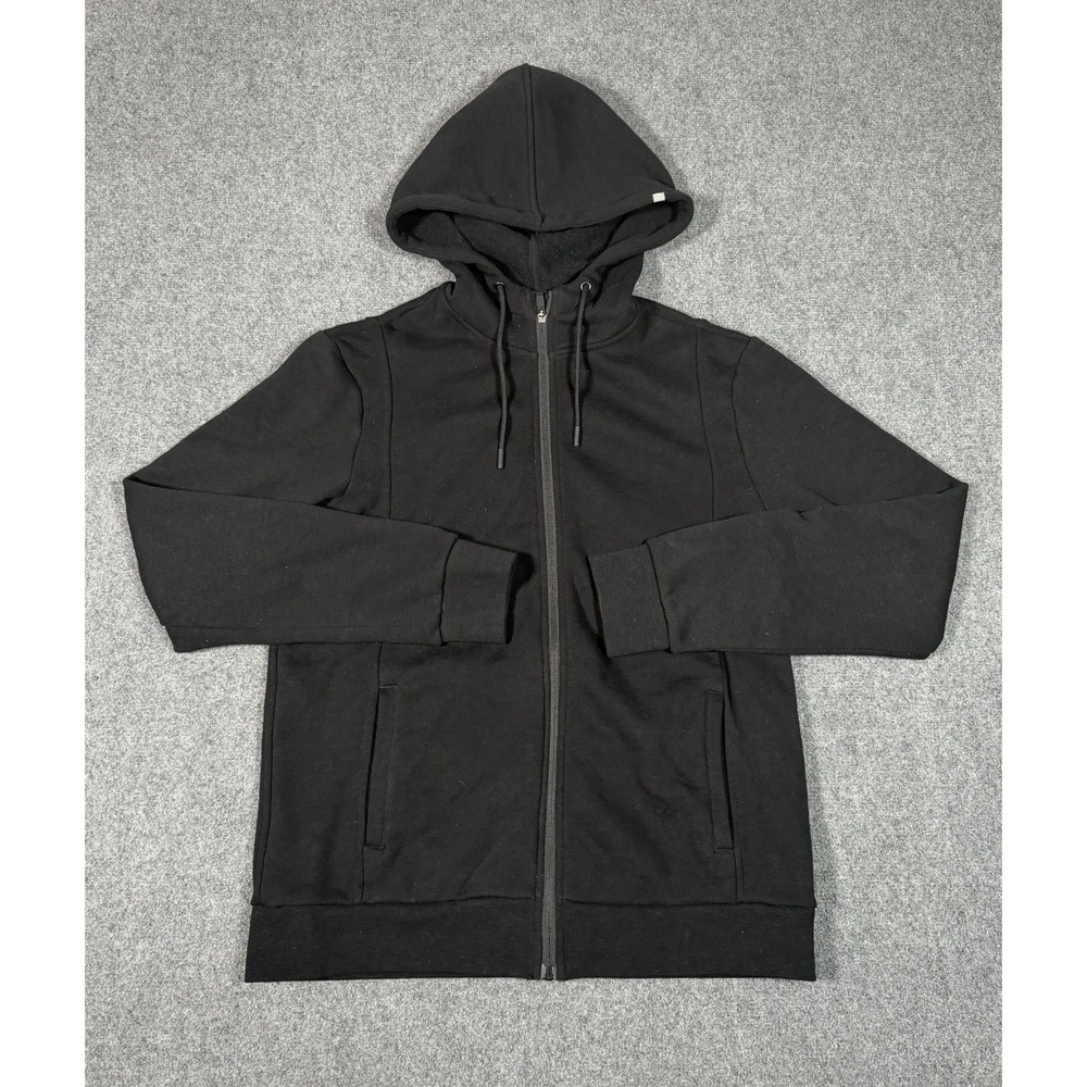 FIGS Essential Fleece Full Zip Hoodie Mens Medium Black Scrub Jacket